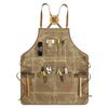 Thickened Canvas Garden Apron: Adjustable, Waterproof & Oilproof Smock with Logo Print