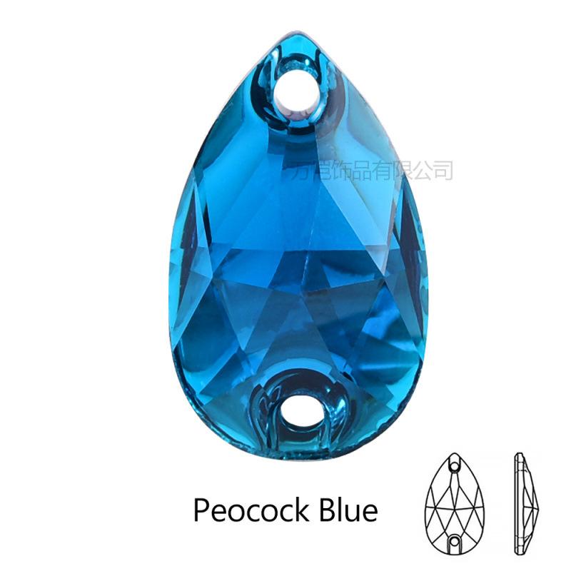 Resin Water Drop Flat Bottom Hand Sewn Drill, Silver Plated Bottom Double Hole Hand Sewn Flat Buckle Diy Clothing Luggage Accessories