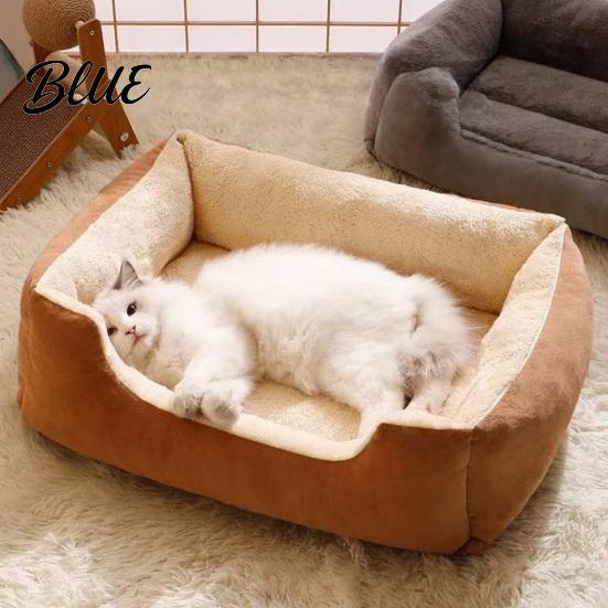 Resilient Cat Bed for Neck Support Rectangular Plush Bed, Cozy Pet Lounge Anti-slip Bottom, Cuddler Small Pets Washable Couch Indoor Cats Dogs Puppies
