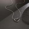 Women's Heart Pendant Clavicle Necklace - Simple, Hollow, Heart-Shaped Design