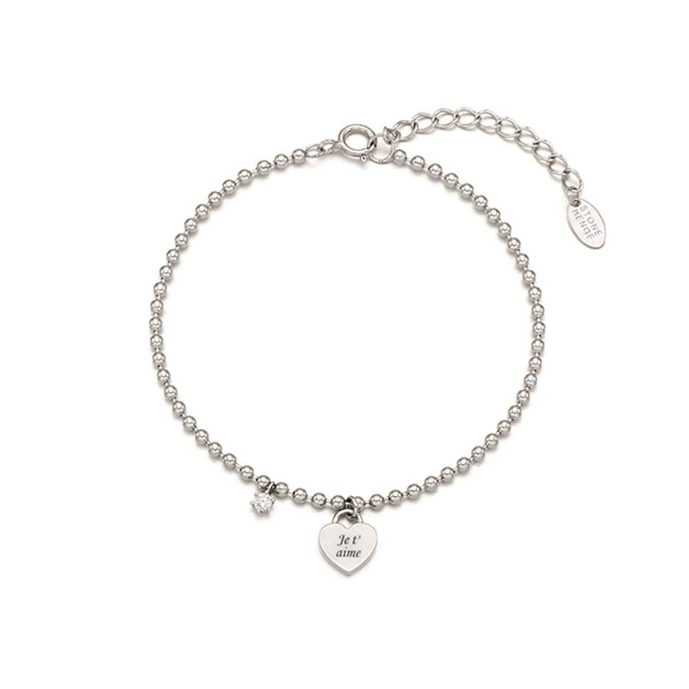[Stonehenge] Silver Heart Bracelet Sc1775