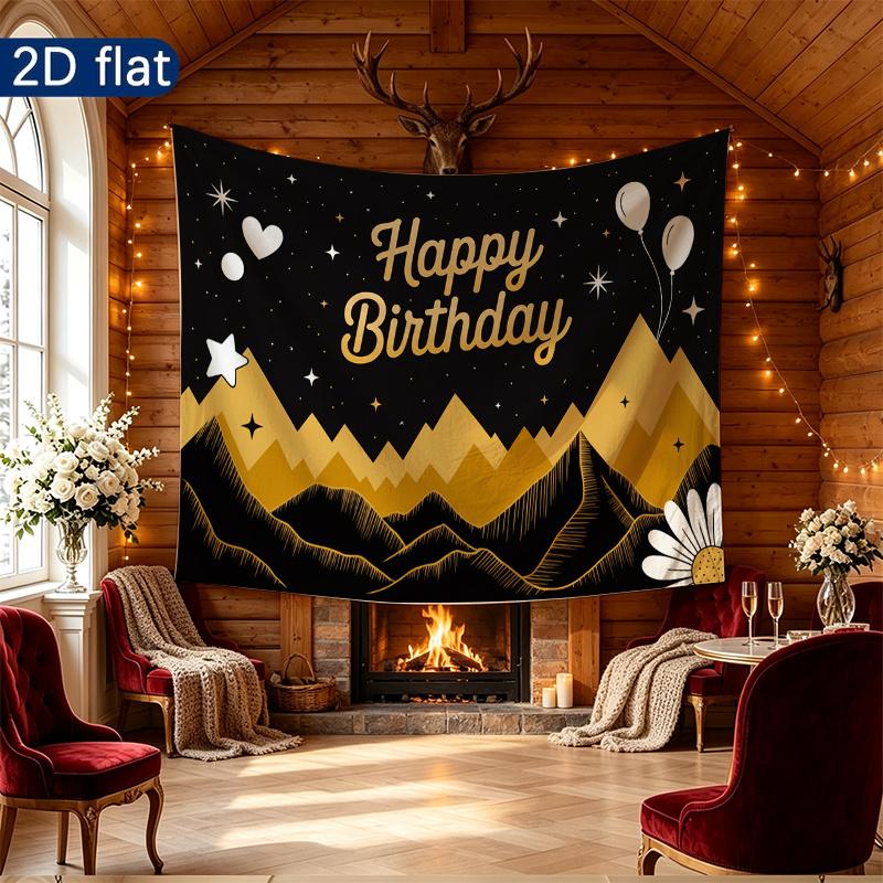 Party Backdrop Happy Birthday Birthday Balloon Black Photo Booth Background Front Door Decor