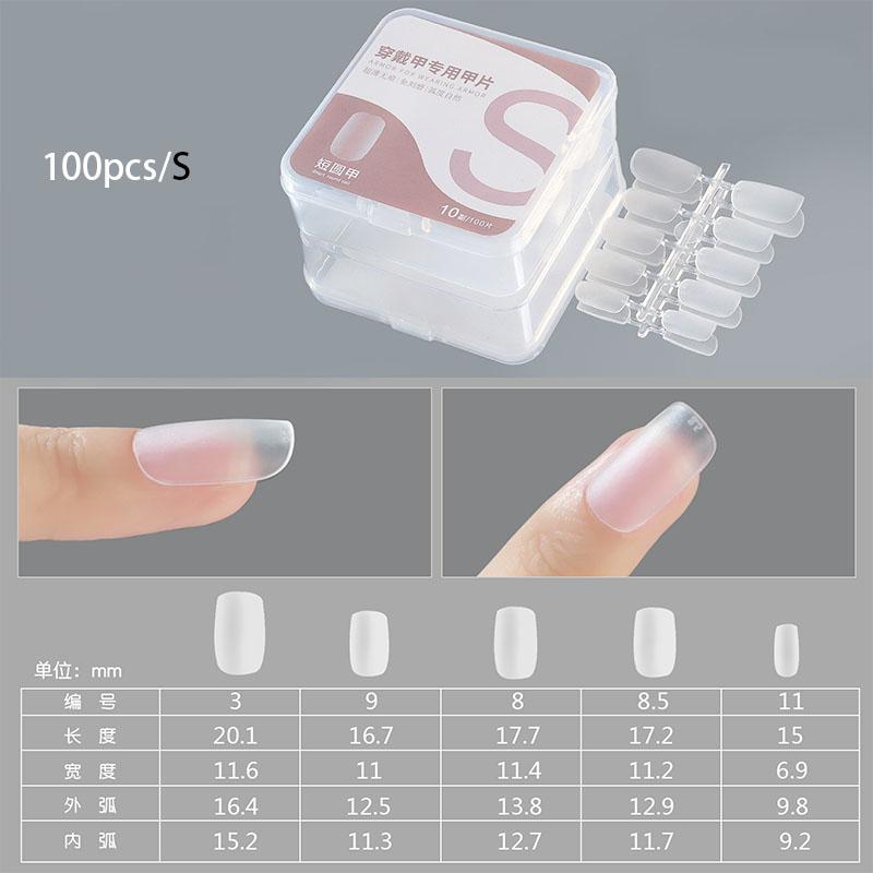 1Box/100pcs Matte Fake Nails NO Polishing Press On False Nails Medium Short Design High Matt Soft Gel Nail Tips for Extension
