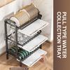 2/3-poziomowy stojak do suszenia naczyń Kompaktowy stojak kuchenny na naczynia Zestaw z tacką ociekową Duży odporny na rdzę ociekacz do naczyń z uchwytem na sztućce Stojak kuchenny
