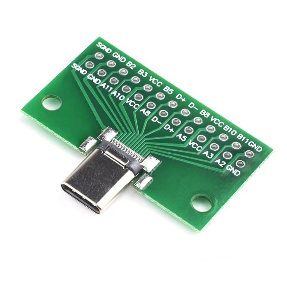 24 Pin Type-C Test Board 2.54mm Pitch USB 3.1 PCB Adapter Type-C Connector Socket  For Data Line