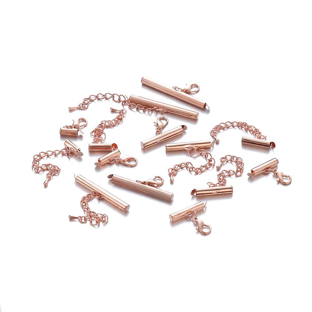 10sets/lot 10-40mm Lobster Clasps Hooks Bracelet End Connectors Slider Clasp Extending Chain For DIY Jewelry Making Finding