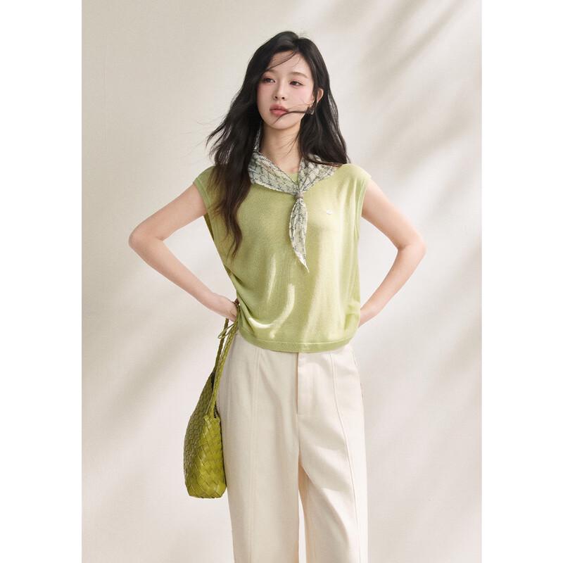 Damen 2026 Sommer Tencel Leinen Mischung Kordelzug Schlank Gestricktes T-Shirt