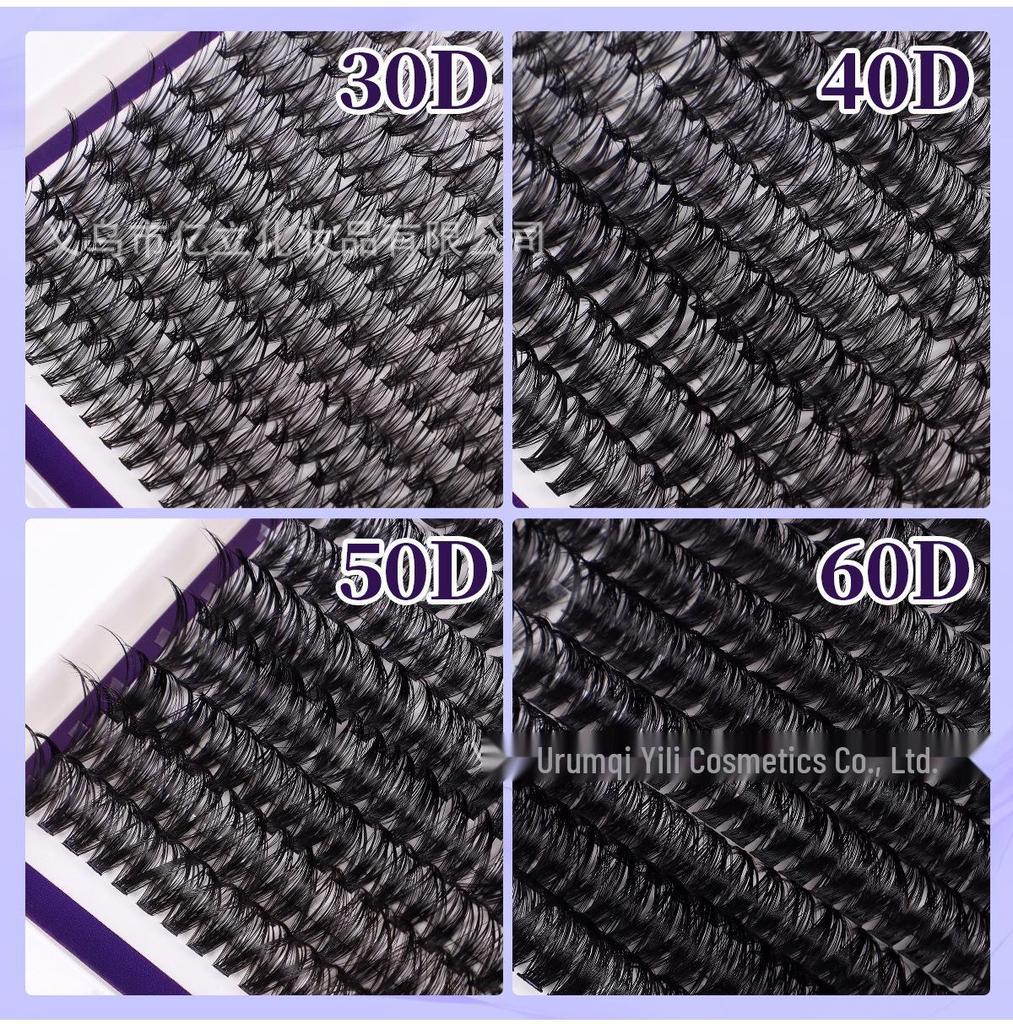 Natural 760 Cluster False Eyelashes - Curved Segmented & Self-Adhesive Individual Lashes