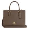 Maggie 25 Logo Zip Closure Leather Tote Bag Women Tote Bags Dark-Brown CY668-IMV2R