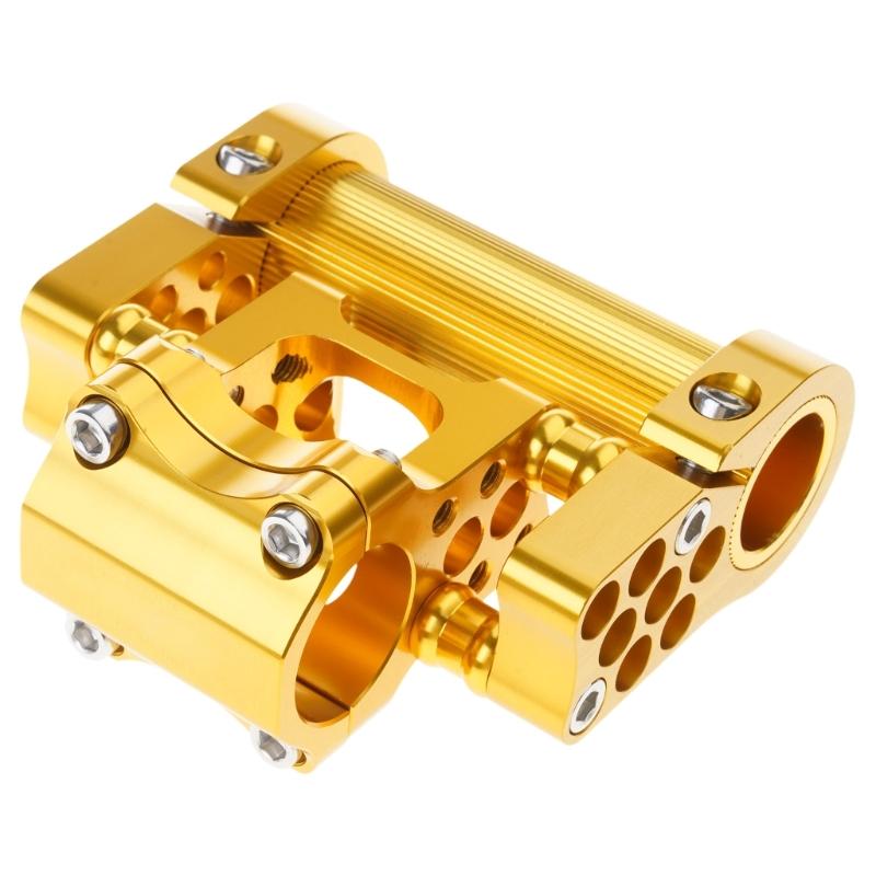 Регулируемые велосипеды Двойной вынос Алюминиевый сплав Складной велосипед Пористый вынос 25,4 мм Полый вынос руля велосипеда золотой