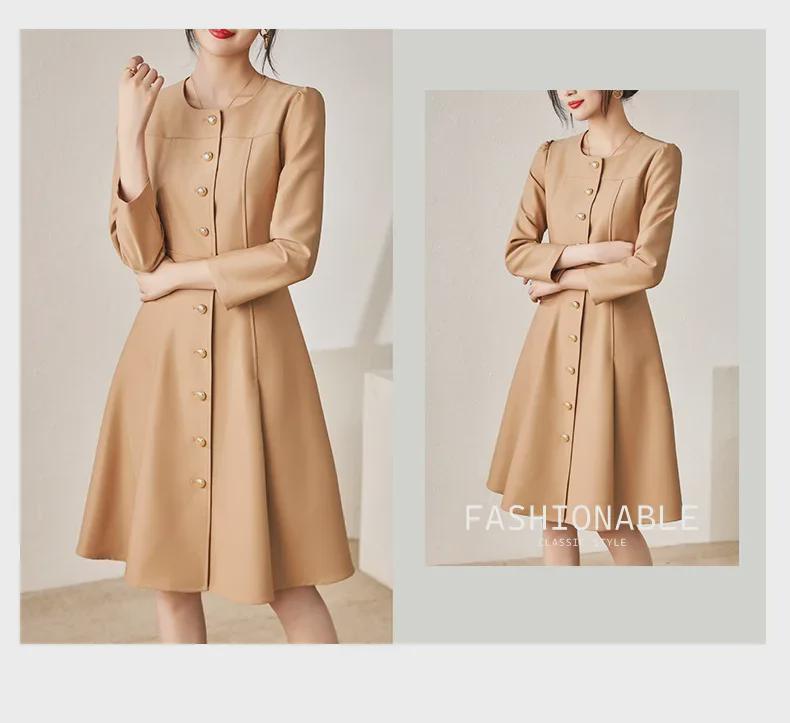 Vestido de Otoño Estilo Francés Nanyou de Cintura Ajustada para Mujer