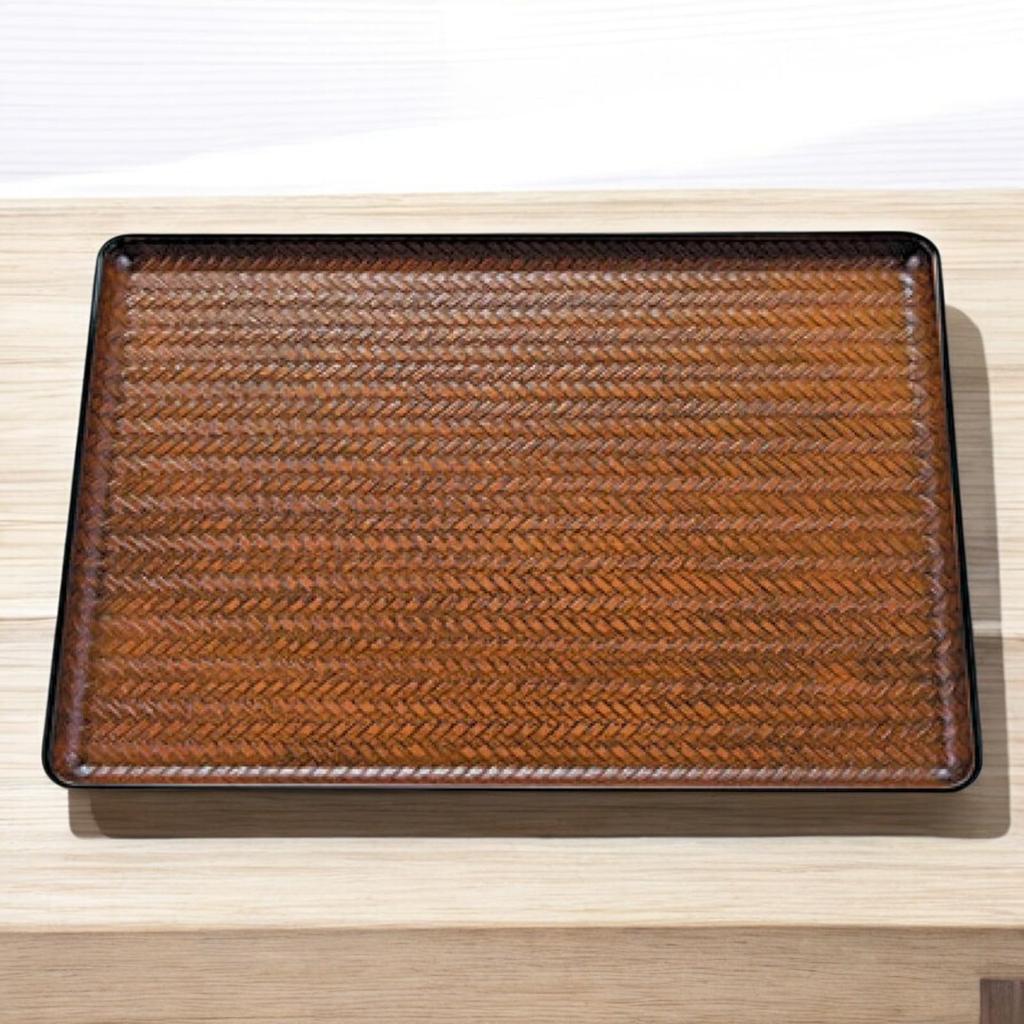 42cm Long Bamboo Tray with Tochigi Lacquerware Made In Japan J-kitchens (Tray) Lacquer, Non-Slip, (ABS Resin),