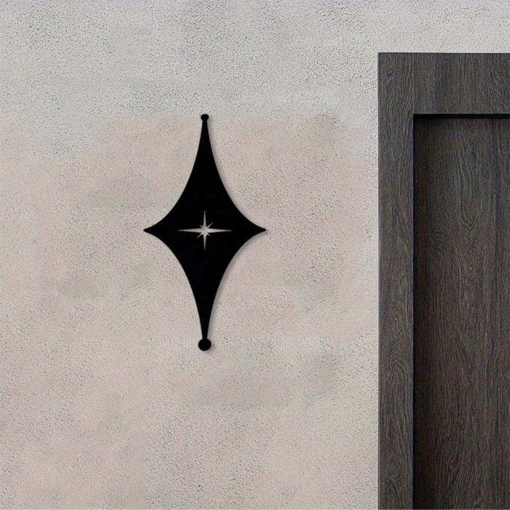 Vintage Metal Wall Decor Iron Star Space Art Mid Century Modern Home Gift