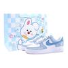 Air Force 1 Milk Tea Bunny Slip Resistant Abrasion Resistant Low Top Skateboard Shoes Women's White Blue DD8959-100(Team25-S-BAG)