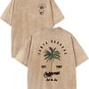 Women's Round Neck Short Sleeve Loose Fit 3D Print Washed Cotton T-Shirt Streetwear