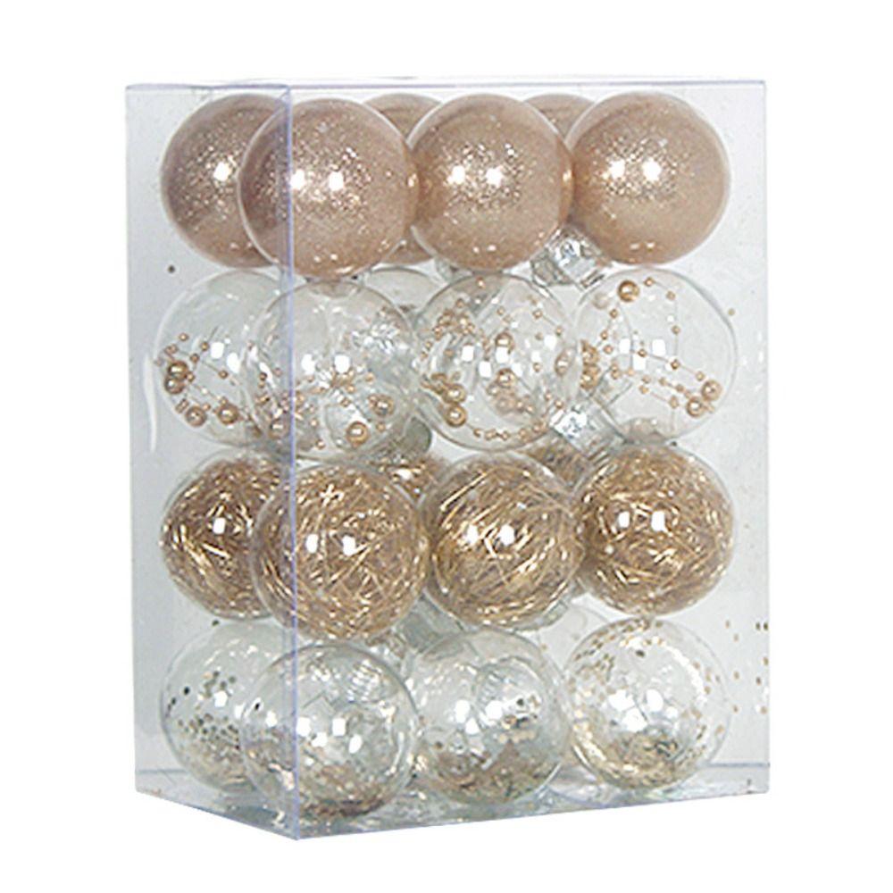 24pcs 10 Colors Christmas Ball Set Plastic Xmas Baubles High-quality Christmas Tree Balls Showcase