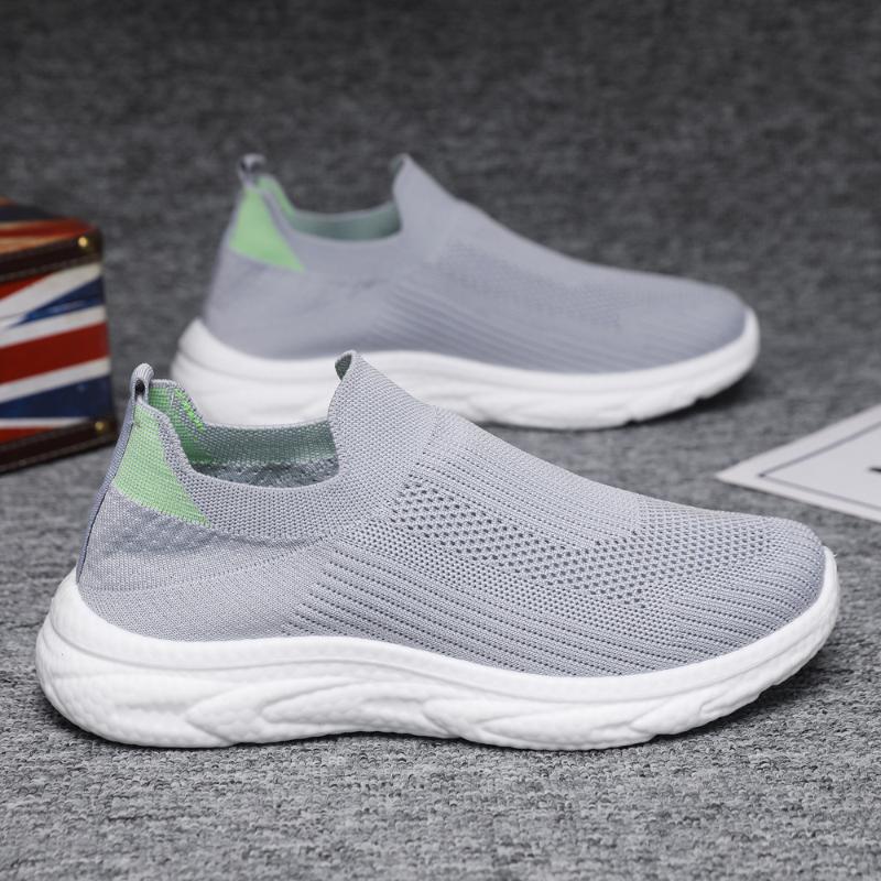 

Summer Men New Mesh Shoes Casual Breathable Male Vulcanized Shoe Lightweight Men fashion Sneakers Soft Anti-slip Loafers Zapatos 44 чорний