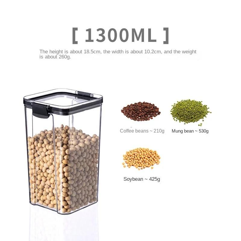 JOYBLISS Transparent Food Storage Containers Kitchen Storage Airtight Cans Plastic Storage Boxes Stackable Food Storage Boxes