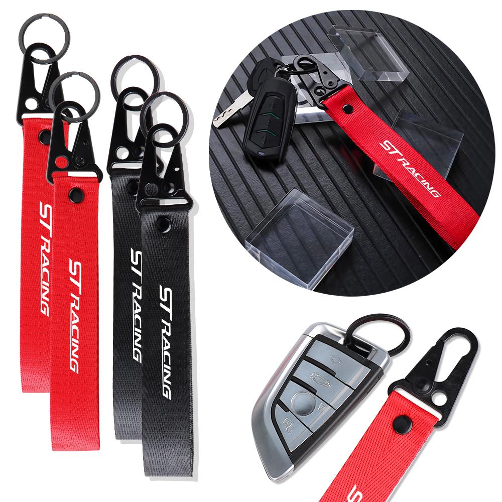 AAAMQ1 For Ford Focus Mustang Ranger Fusion Mondeo Kuga ST Car Styling Keychain Strap Key Holder Lanyard Decoration Auto Accessories