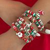 SHIXIN 6Pcs/Set Christmas Bracelet for Women Santa Claus Elk Christmas Tree Socks Pendant Bracelet Adjustable Rope Chain Bangle
