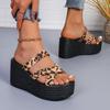Women’s Platform Leopard Print Slide Sandals Comfortable Summer Shoes