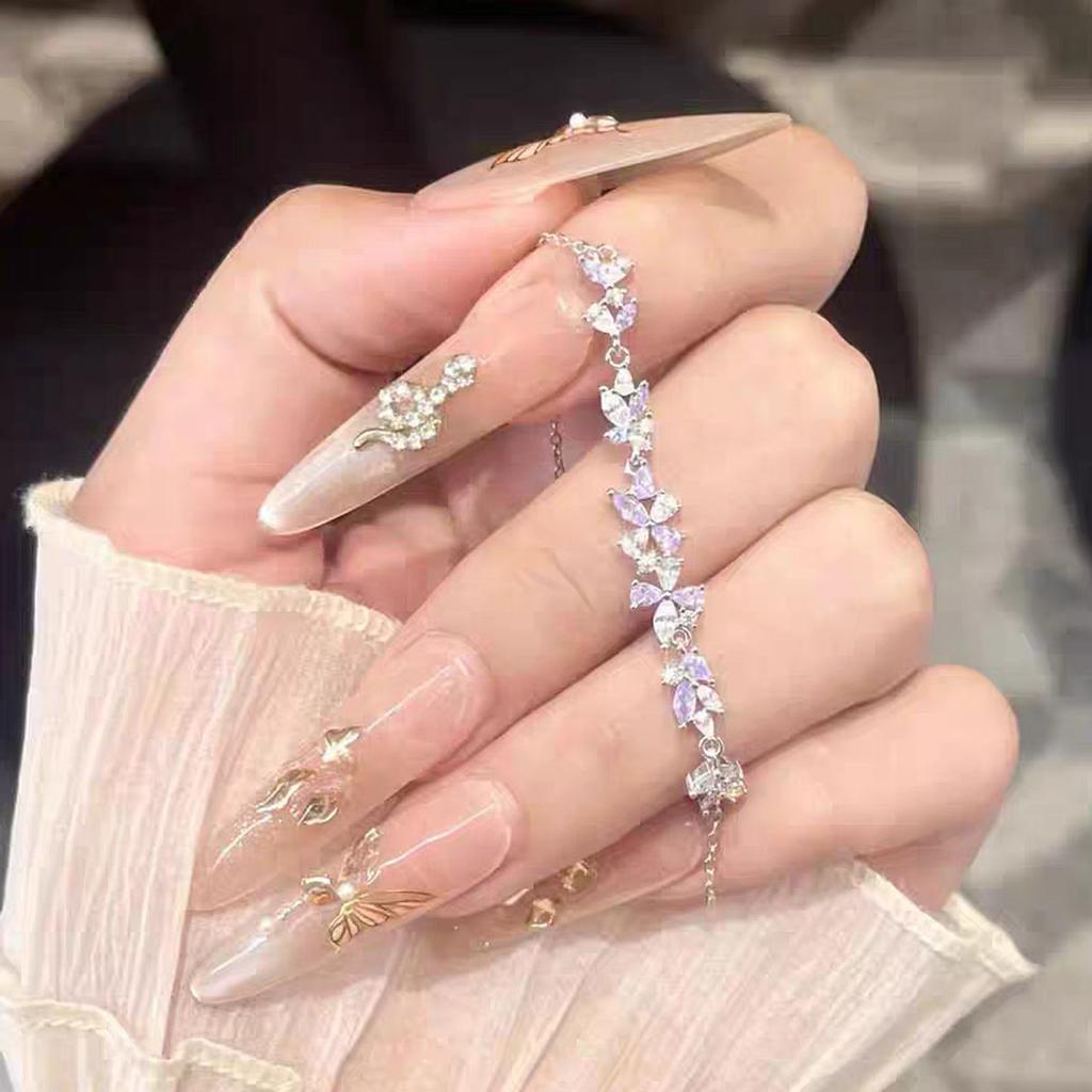 Exquisite Zircon Wisteria Flower Korean Design Lovely Elegant Bracelet for Women Girls High-end Jewelry Wedding Party Cute Gifts