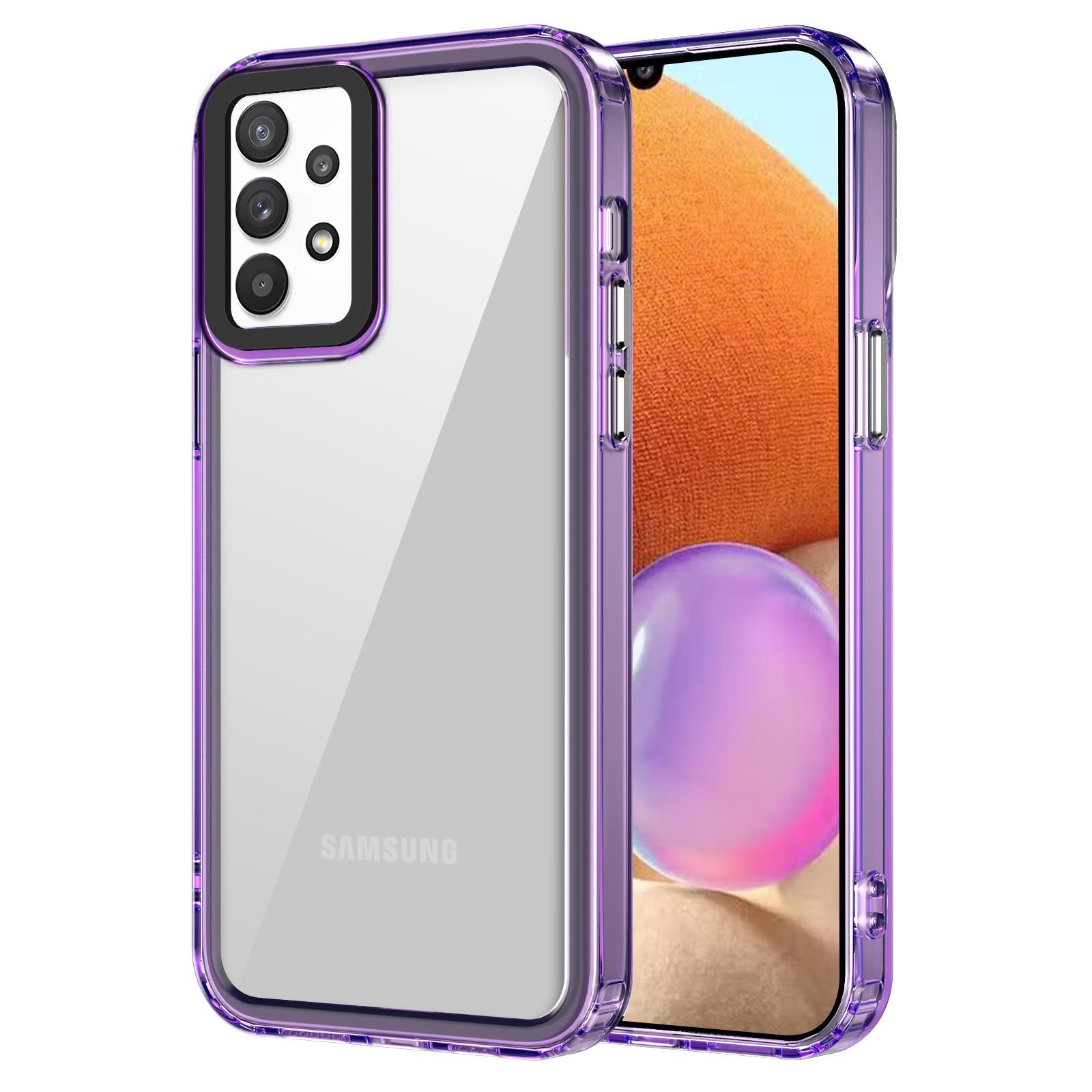 

Для Samsung Galaxy A32 4G (Версия ЕС) Защитные чехлы Кристально чистый чехол для телефона ПК+ТПУ Transparent Purple