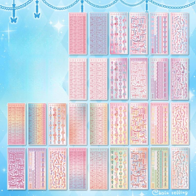 

30 листов наклеек Kawaii Книга Лазерная Цепь Любовь Сердце Бабочка Декоративная Книга DIY Скрапбукинг Наклейки Материал Бумага синий