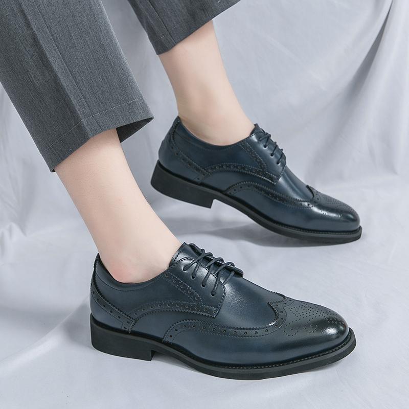 Móda Luxusní Pánské Brogue Kožené Boty Business Oxford K Obleku Kancelářské Boty do Práce Retro Ručně Vyráběné Společenské Boty Pánské Večerní Boty