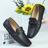 Genuine Leather Shoes for Men Casual Style Loafers Breathable Metal Buckle Moccasins Comfortable Business Slip on Flats