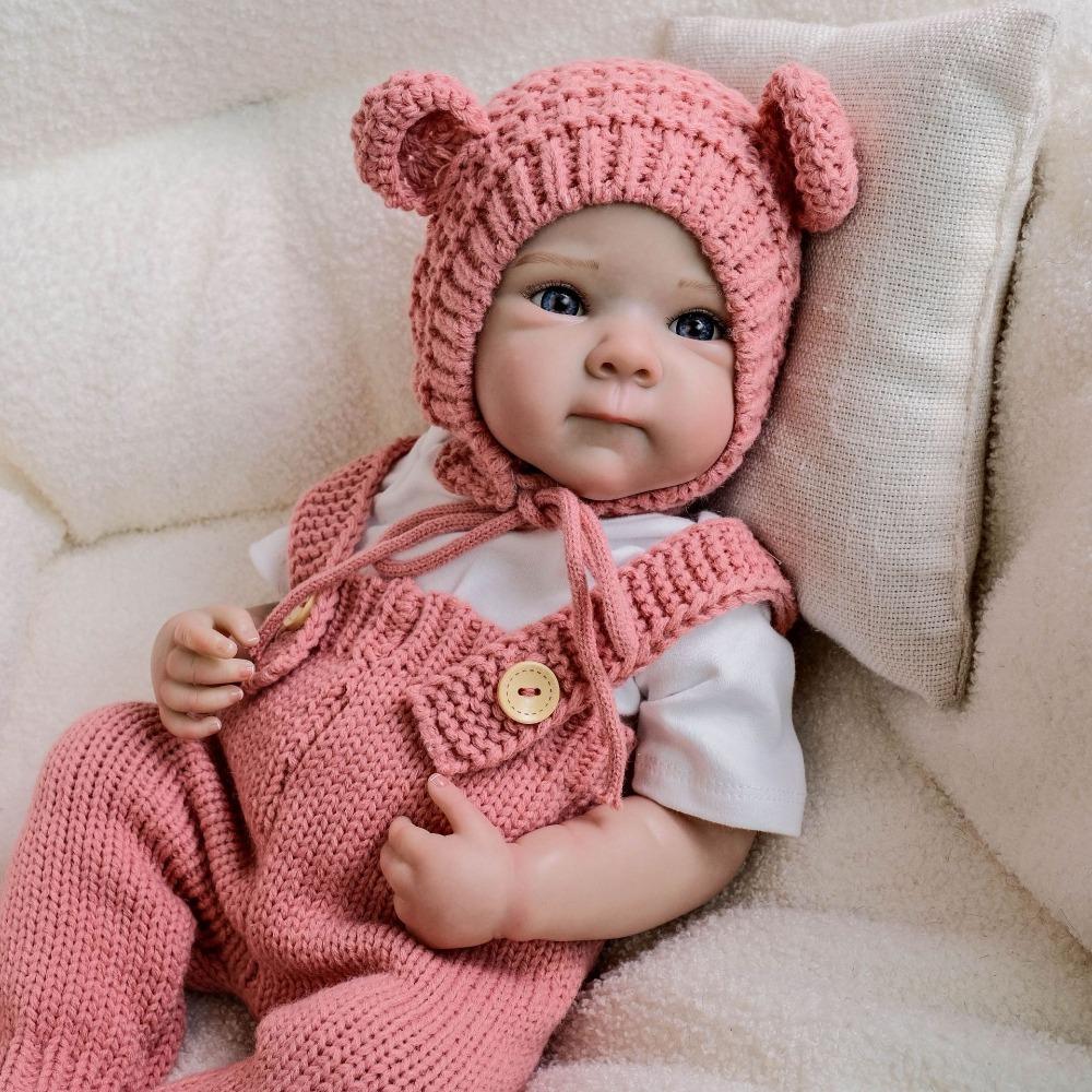 Realistisk Reborn Baby Jentedukke Bettie 18'' 48cm Full Kropp Silikon Vinyl Simuleringsdukke Håndlaget Utsøkt 3D Malt Hud Nyfødtdukker for Barn