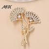 Elegant Leaf Jewelry Rhinestone Ginkgo Brooch, Sparkling Lapel Pin for Men Women, Women Brooch Decorative Badge Clothes Bag Hat Scarf Suits Accessory