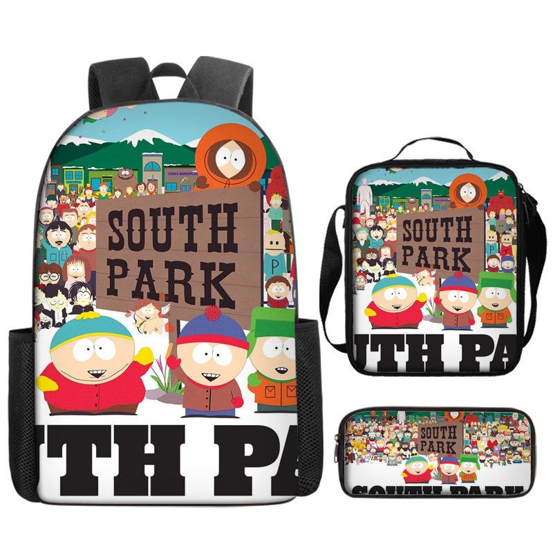 South Park Backpack Student Bag Southpark Backpack Cartoon Satchel Pencil Case