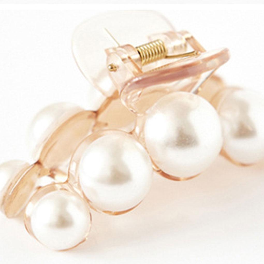 Bride Wedding Pearl Hair Clip Women Girls Headdress Acrylic Hair Clamp Claw Headwear Barrettes
