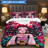 Vibrant Anime Characters 3pcs K-pop Music Group Bedding set,Ideal for Bedroom, Dormitory,Including Duvet Cover And 2pcs Pillowcases,Fan Gifts