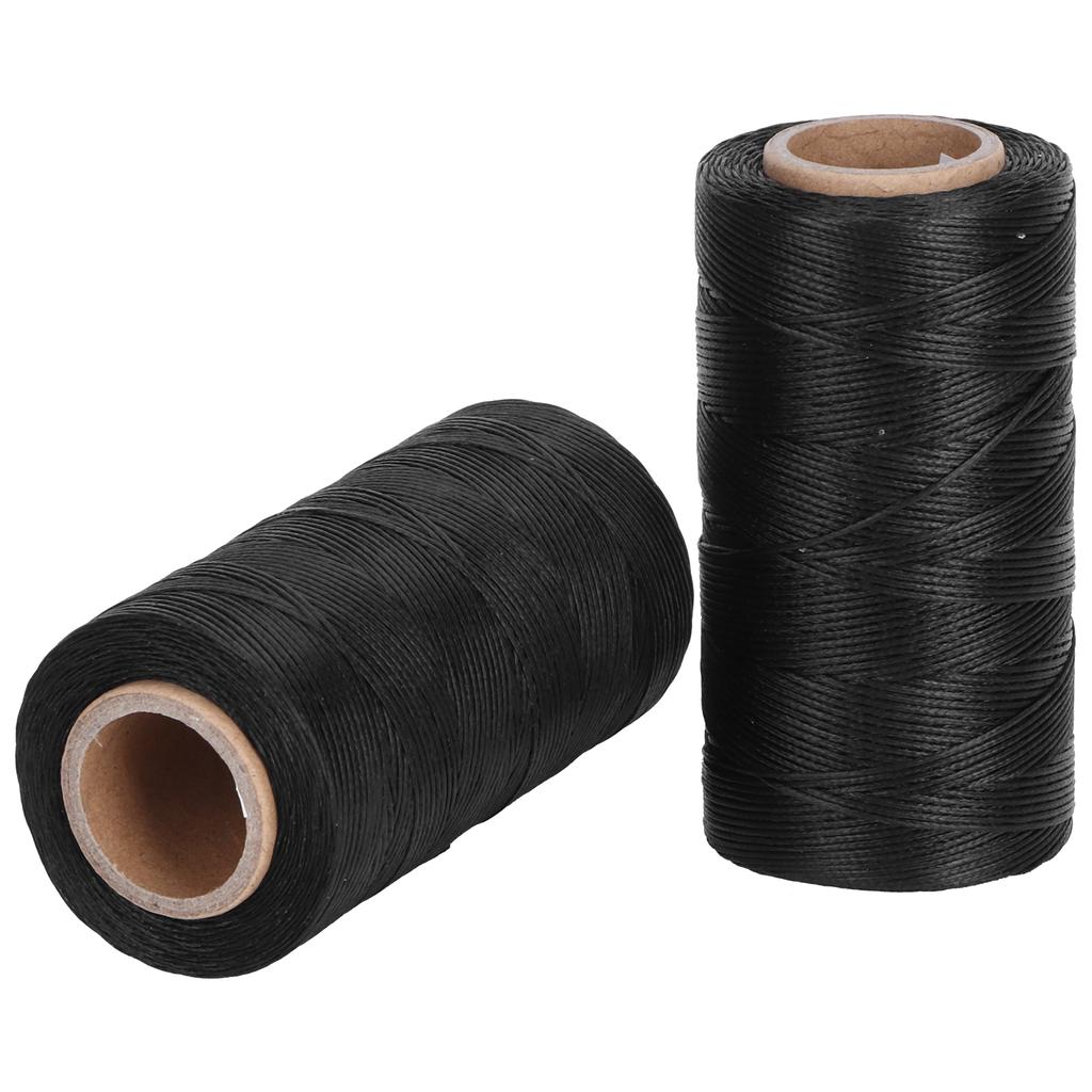 2 Rolls Waxed Thread Leather Sewing Stitching String Accessories DIY Handicraft Black