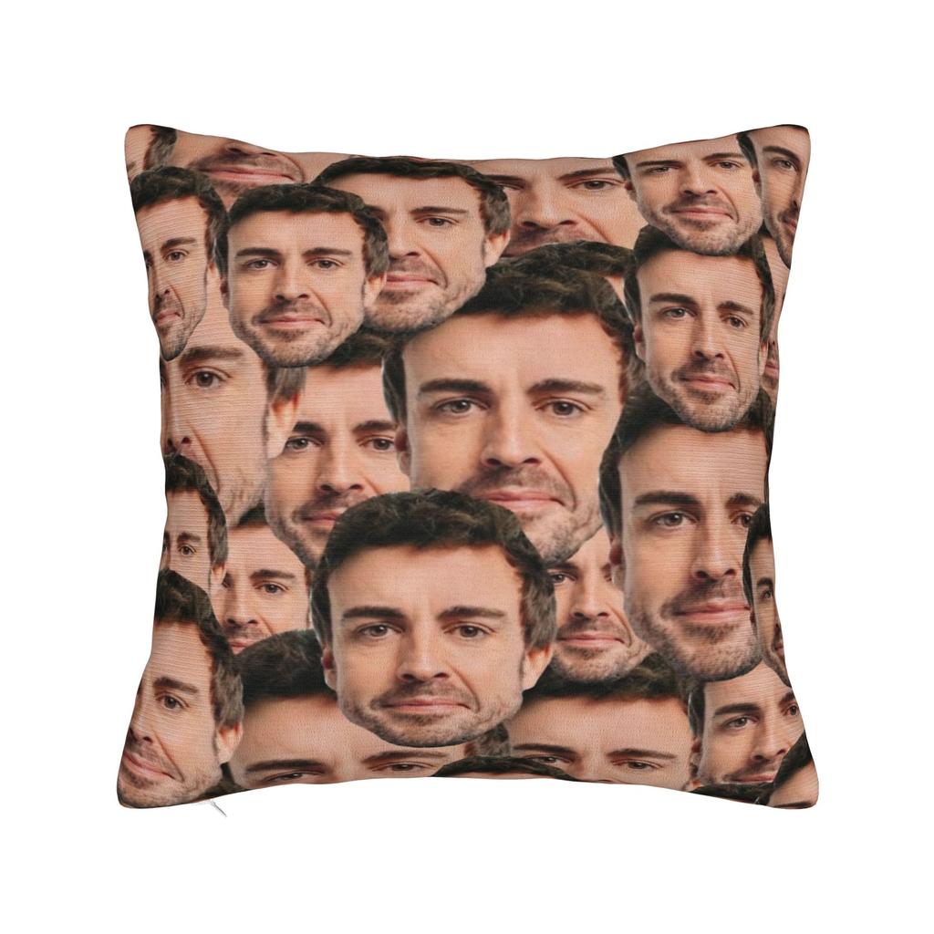 Federa cuscino federa cuscino copricuscino decorazioni per la casa Y2K quadrato multiformato con stampa testa pilota da corsa Fernando Alonso