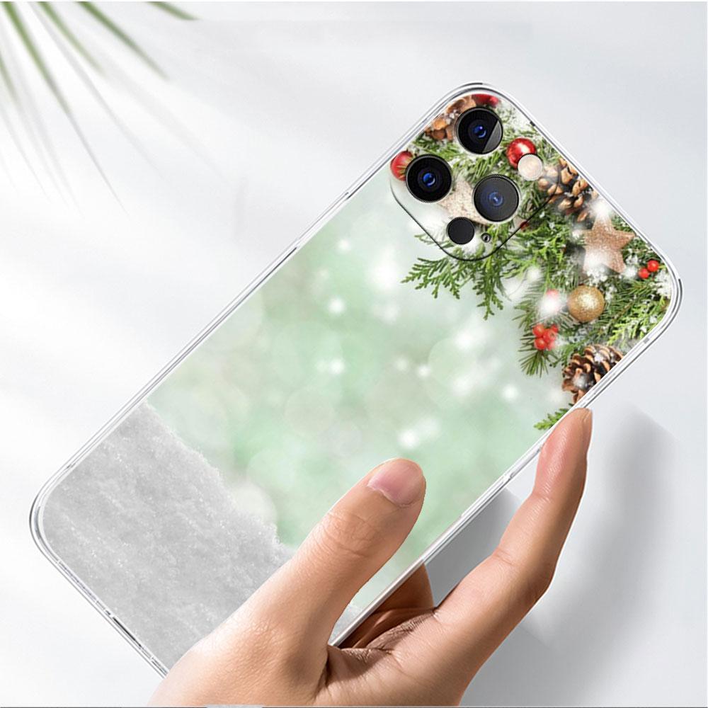 Snowflake Snow Christmas Clear Case For Apple iPhone 11 14 13 Pro 12  7 8 Plus SE 2022 XR X XS Max 6 6S Silicone Phone Cover