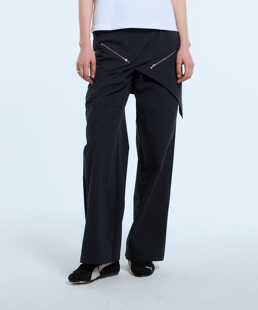 LARTIGENT L11 Wrap Skirt Pants(Navy)