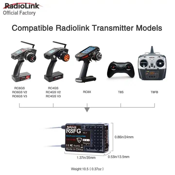 8CH Dual Antenna Waterproof RC Receiver Built-in Gyro Telemetry for Car Boat Truck Multicopter