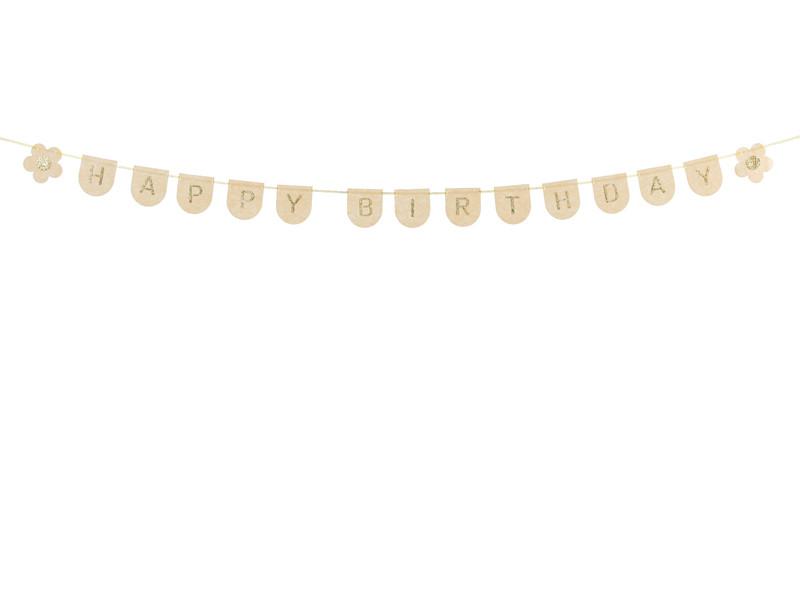 Filzbanner Happy Birthday Girl, Rosa, 3M