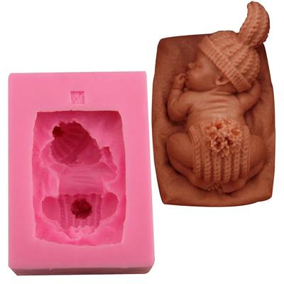 Moule à gâteau 3D en silicone pour bébé, fait à la main, pour savon, pour enfants endormis, décoration de gâteaux, ustensiles de cuisine, bar, antiadhésif, ustensiles de cuisine de Noël