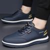 Fashion New Fashionable Solid-Color Men's Lace - Up Casual Shoes Outdoor Anti - Slip Flat Shoe Lightweight and Comfortable Walking Shoes