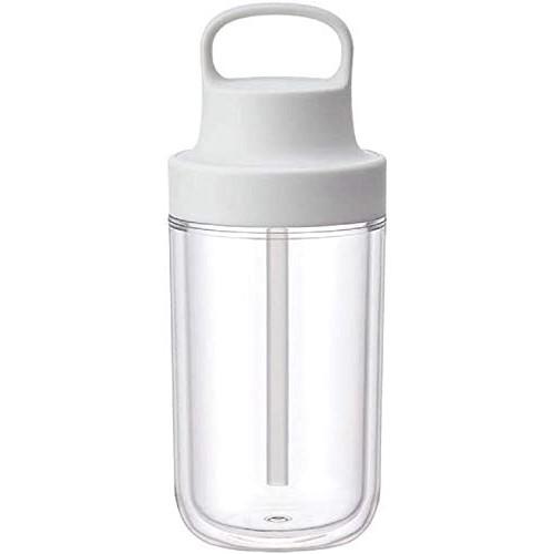 Kinto Too Go Bottle 360ml White with Straw Lightweight Water Bottle Dishwasher Safe Double Structure 20061