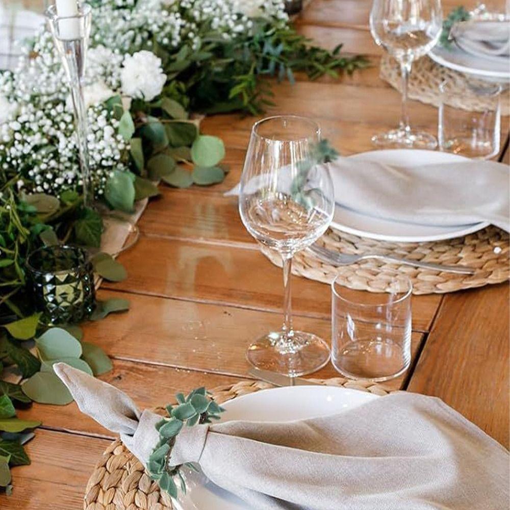 3pcs Rustic Artificial Plant Napkin Rings Simulation Napkin Buckles  Wedding Banquet