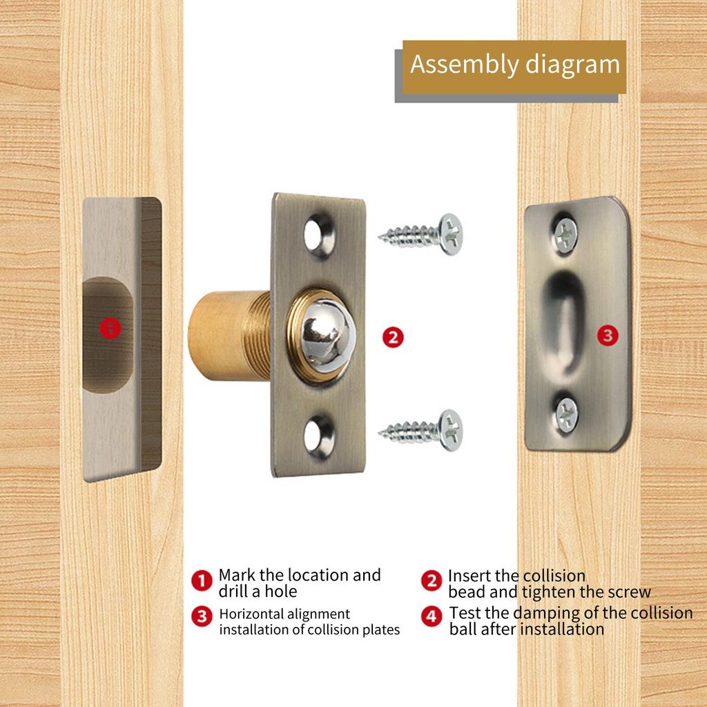 1pc Indoor Stainless Steel Door, Wooden Door, Door Buckle, Top Bead, Door Card Locator