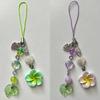 Elegant Phone Chain Cuteness Phone Lanyard Heart Shape Hanging Pendant with Plumeria and Tassels Alloy Texture for Woman