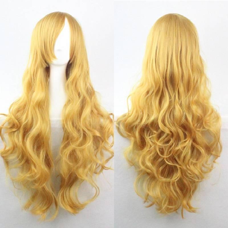 80cm Lange Wellenperücke in Lebhaften Farben Hochtemperaturfaser Ideal für Cosplay-Veranstaltungen