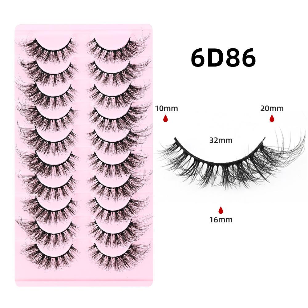 10 Pairs 3D Synthetic Mink Eyelashes Volume Dramatic Long False Eyelashes Bulk Pack