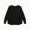 CHIQUITA Ribbed Sleeve T-Shirt (Cotton) Black 241602Sbk